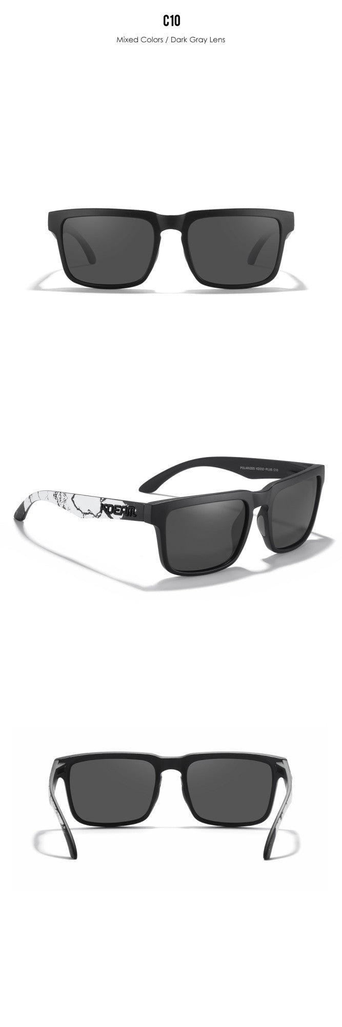 KDEAM Large Size Square Men's Sunglasses Polarized Photochromic Oversized Sun Glasses Fashion Women Shades Upgraded Edition