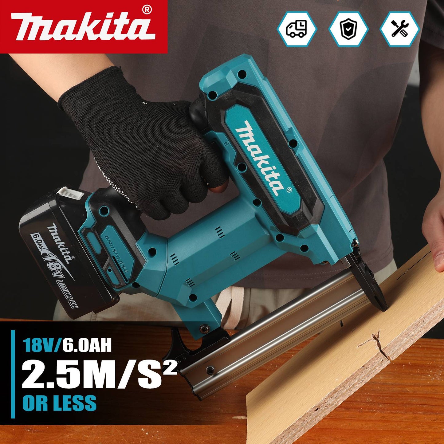 Nova pistola de pregos F30 da Makita, ferramenta elétrica sem escovas, empunhadura ergonômica, pistola pneumática elétrica, ferramenta para marcenaria (sem bateria)