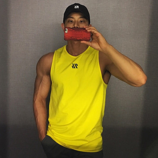 2024 Mens fitness gyms Tank top men Fitness sleeveless shirt Male mesh breathable Sports vest Undershirt Gyms Running vest men