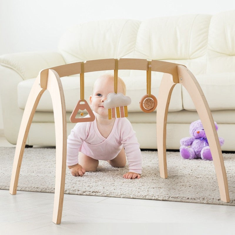 Móbile de Berço de Madeira, Chocalho e Mordedor, Brinquedos Sensoriais para Bebês, Brinquedos de Atividades para Carrinhos, Presentes para Ginásios de Bebês Recém-Nascidos