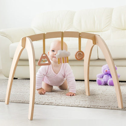 Móbile de Berço de Madeira, Chocalho e Mordedor, Brinquedos Sensoriais para Bebês, Brinquedos de Atividades para Carrinhos, Presentes para Ginásios de Bebês Recém-Nascidos