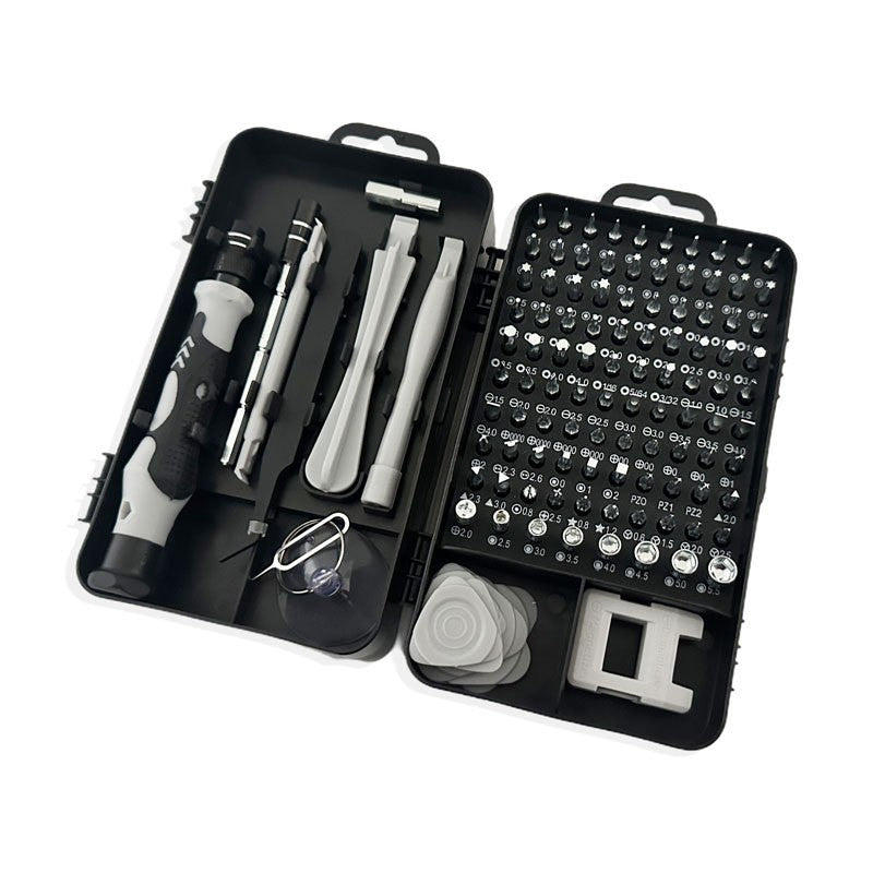 Conjunto de Ferramentas de Reparo para Desmontagem de Celulares, Computadores e Relógios com 115 Peças - Kit de Chaves de Fenda e Ferramentas para Parafusos Tipo Flor de Ameixa