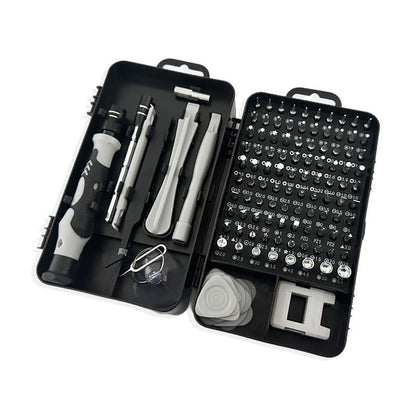 Conjunto de Ferramentas de Reparo para Desmontagem de Celulares, Computadores e Relógios com 115 Peças - Kit de Chaves de Fenda e Ferramentas para Parafusos Tipo Flor de Ameixa