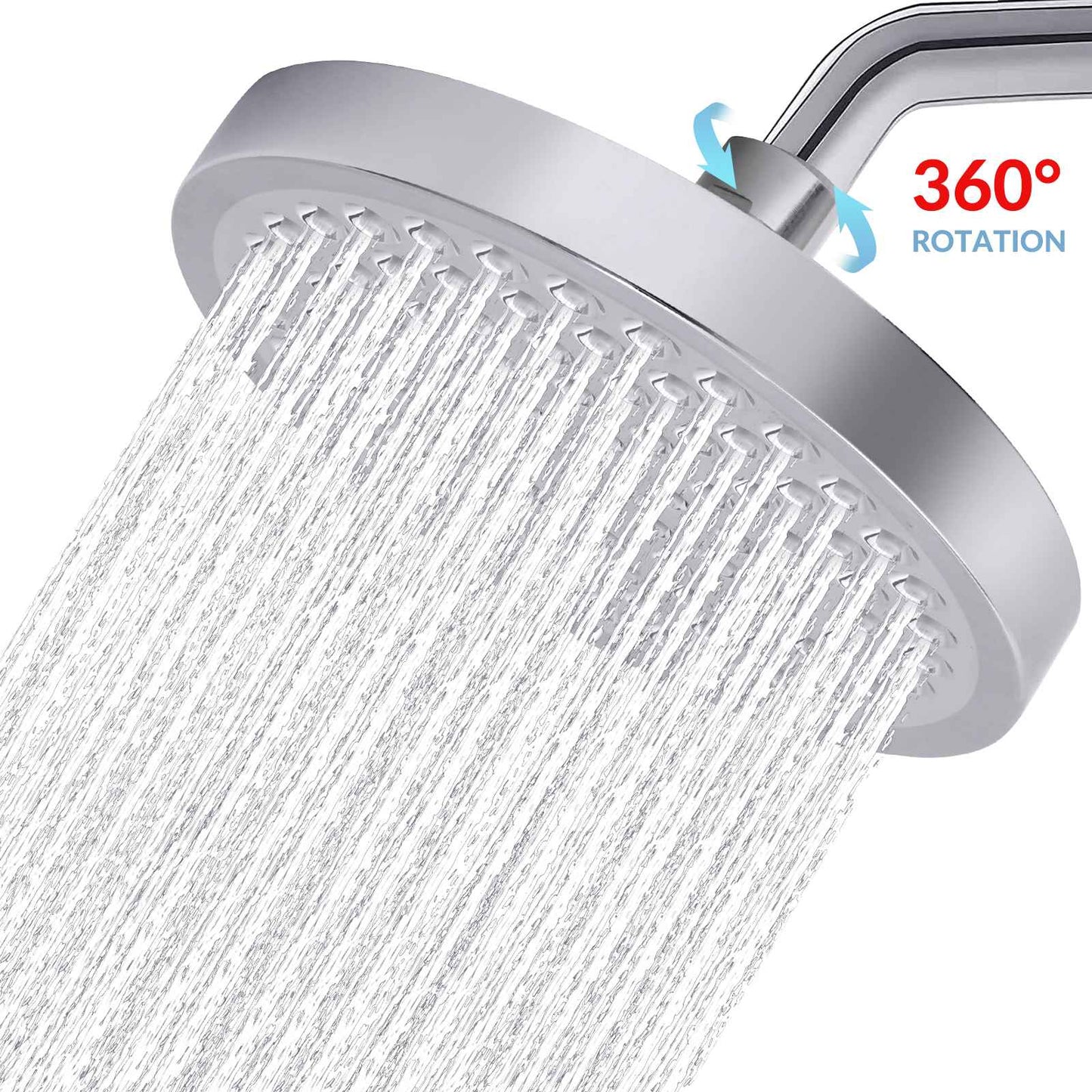 Shower Head High Pressure Rain Adjustable Stainless Steel 6 Inch Wall Mounted Rainfall Shower Bathroom Accessories Replacement