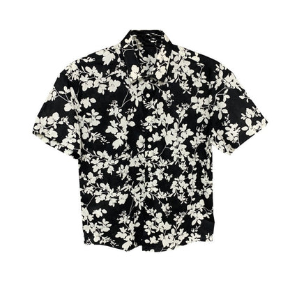 High-end  new summer big floral short-sleeved shirt for men, stylish casual half-sleeved shirt, trendy brand top