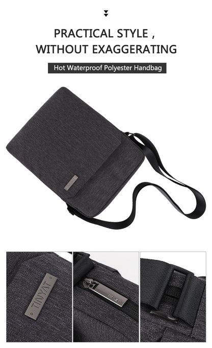 TINYAT Man's Simple Waist Bag Water Resistant Shoulder Bag Business Crossbody Bag work outdoor  for Daily Use Travel Office