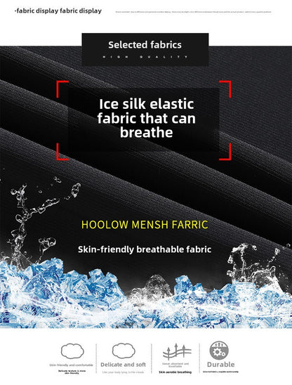 Men's solid color pants summer ice silk elastic quick drying loose sports pants suitable for casual and business wear M-8XL