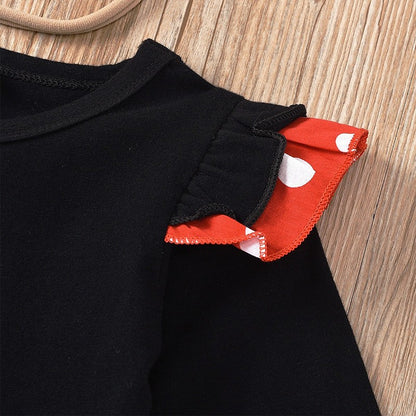 Minnie Mouse Girl Set Children Dress Baby Clothing Set Summer Birthday Costume Polka Dot Suspender Skirt Bow Headband skirt suit