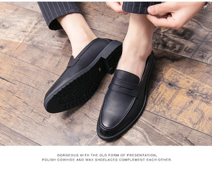 High Quality Casual Business Shoes Men Leather Loafers Classic Men's Dress Shoes Formal Office Leather Brogues Shoes Male