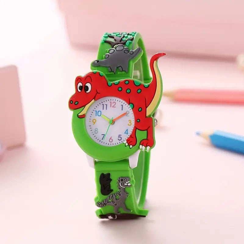 Cute cartoon dinosaur color pointer scale quartz watch, suitable for Christmas Halloween gifts, a variety of colors optional
