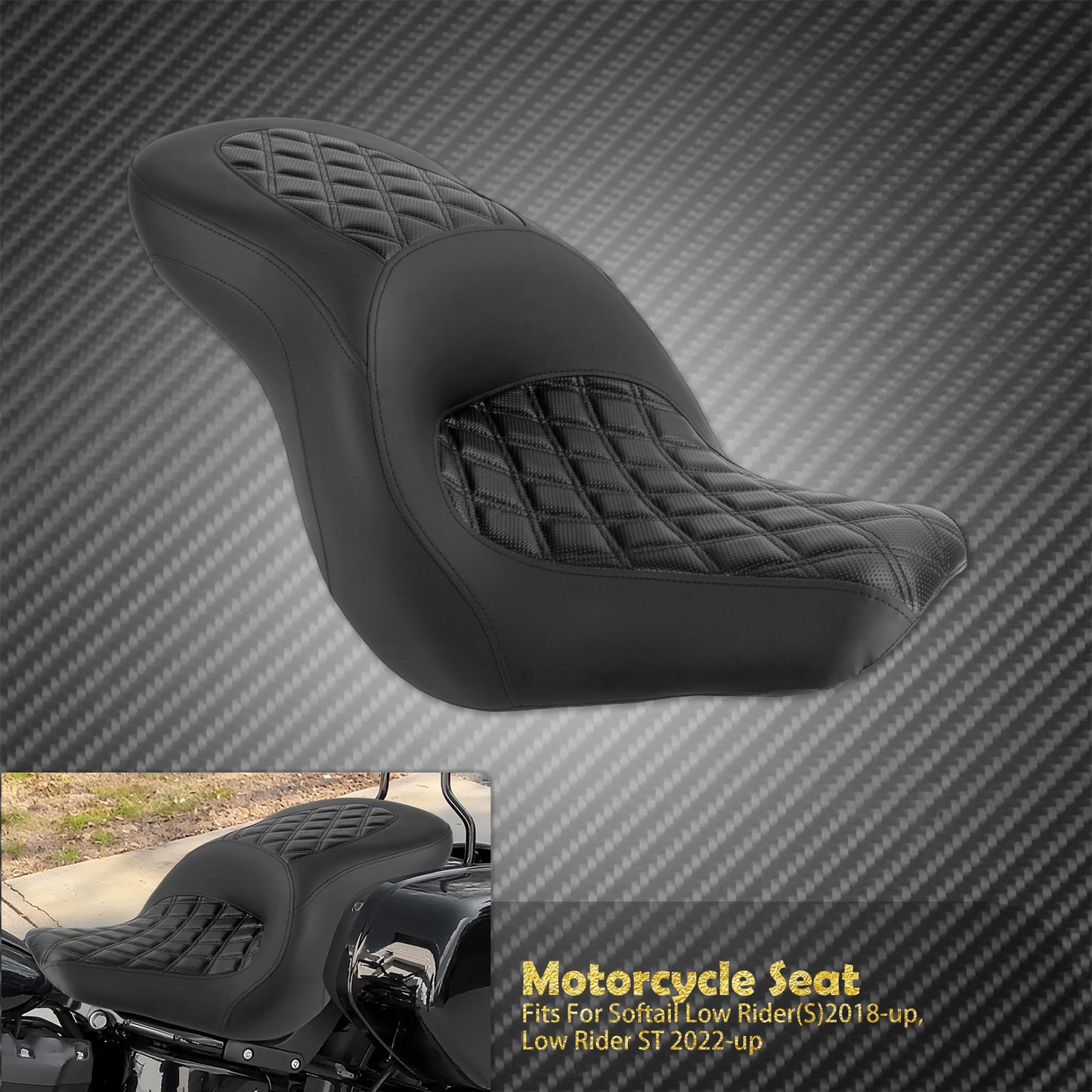 Assento Traseiro Dianteiro para Passageiro de Motocicleta para Harley Softail Sport Glide Low Rider S Low Rider ST 2018-24