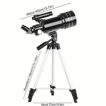 30070 all-black astronomical telescope, 15-150x zoom telescope, suitable for stargazing and moon viewing