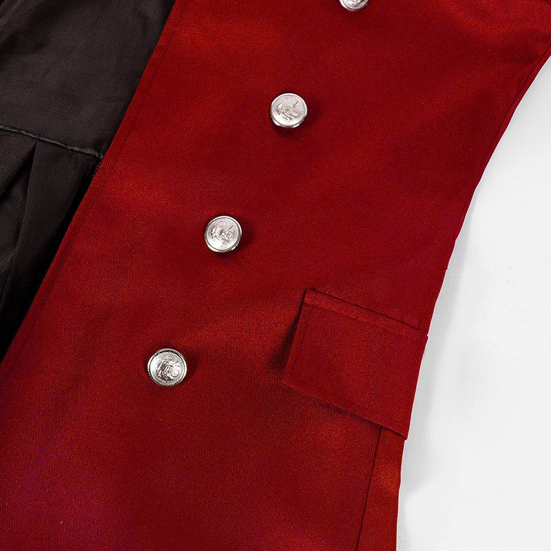 Medieval Men's Pirate Costume Steampunk Vintage Trench Coat Gothic Tuxedo Jacket Victorian Carnival Party Cosplay Jacket Coat