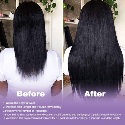 Extensões de Cabelo Humano Liso de 30 Polegadas com Presilhas Cor Natural Brasileiro 100% Remy Cabelo Humano 140G 10 Peças/Conjunto Cabeça Completa Para Mulheres