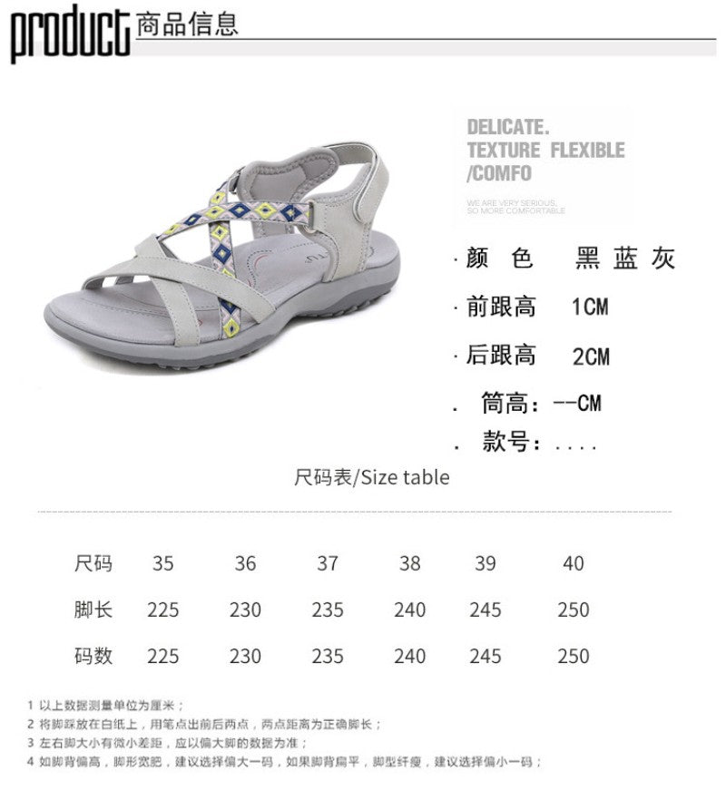 Comfortable Wear-Resistant Flat Shoes New Versatile Fashionable Women's Light And Comfortable Sandals Breathable Ethnic Style