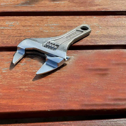 Chave Ajustável Ultrafina com Abertura Larga, Cabo Curto, Mini Chave de Macaco, Escala a Laser, Chave Revestida de Borracha para Ferramenta de Banheiro