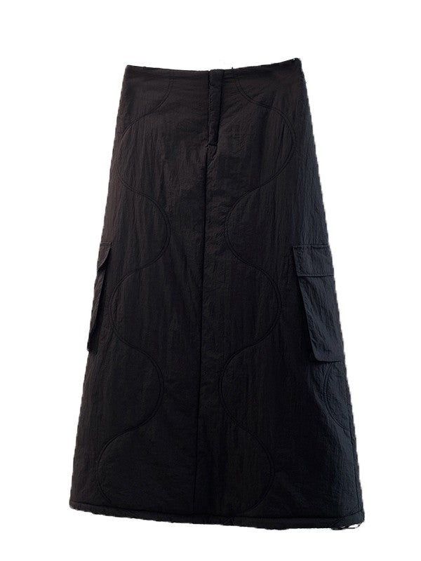 Artistic Long Thiened down Cotton f Skirt plus Size Women's Winter New Sle Fluffy Warm A-Line Skirt Commute Sle