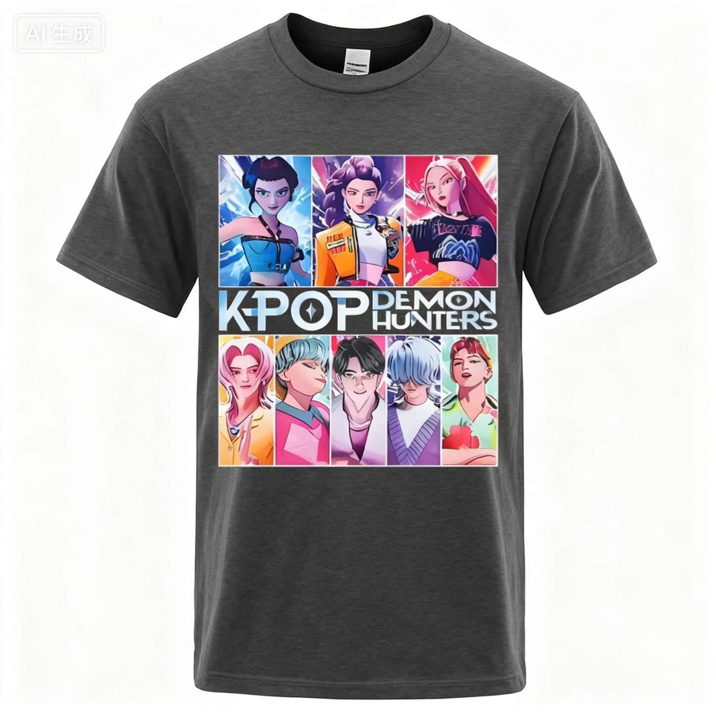 2025 Summer Men Clothes KPop Demon Hunters Saja Boys Soft  100% Pure Cotton Printed T-shirt Cool Cosplay Costume Oversize Y2k