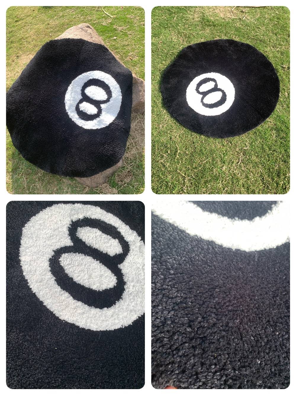 LAKEA Halloween 8 Ball Rug Indoor Home Decoration Spooky Halloween Gifts 8 Ball Accent Round Tufting Soft Rug Horror Movie Mat