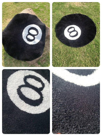 LAKEA Halloween 8 Ball Rug Indoor Home Decoration Spooky Halloween Gifts 8 Ball Accent Round Tufting Soft Rug Horror Movie Mat