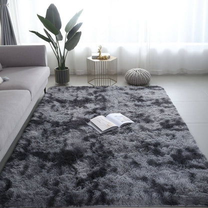 VIKAMA Tie-dyed Fluffy Carpets For Living Room Decor Bedside Rug Warm Plush Floor Mats Children's Room Play Mats Furry Carpet