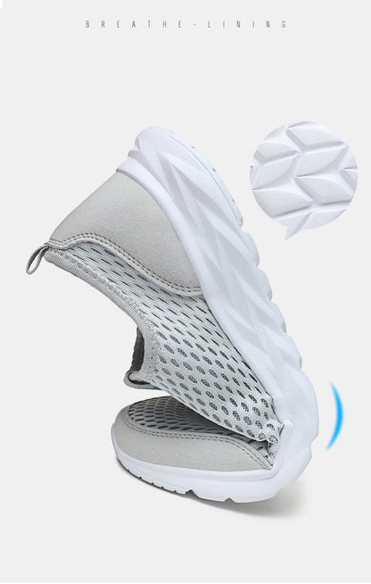Tênis Masculino YRZL Respirável em Mesh, Casual, Antiderrapante para Uso Externo, Tamanho Grande, Loafer Leve para Caminhada, Calçado Masculino de Tênis
