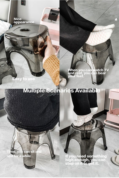 Acrylic Bathroom Shower Non-slip Stool Transparent Small Low Stool for Kids Home Living Room Bathroom Simple Modern Furniture