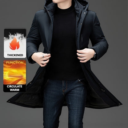 High End Long Thicken Winter New Brand Casual Fashion Hooded Parka Jacket Heavy Windbreaker Outdoor Windproof Coats Outerwear