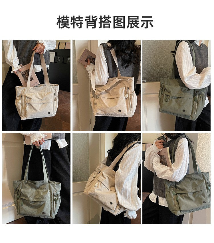 Stylish Nylon Canvas Shoulder Bag for Women Spacious Top Handle Bag Tote Casual  Comfortable and Versatile Texture Commuter Bag