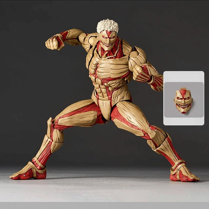 KAIYODO Attack on Titan Figura Revoltech AMAZING YAMAGUCHI Titã Blindado Eren Jaeger Anime Bonecos de Ação Modelo KO Brinquedos Presente