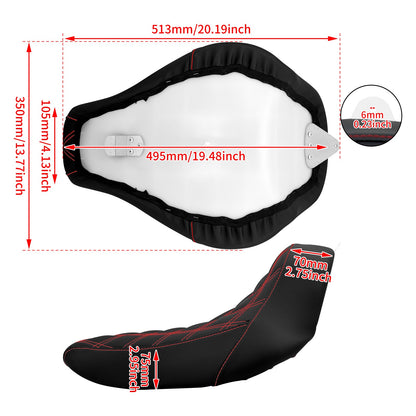Banco de Couro com Amortecimento e Perfil Baixo Tipo Diamante Para Motocicleta Harley Softail Fat Boy Breakout FLSTF FXBRS 2018-2023
