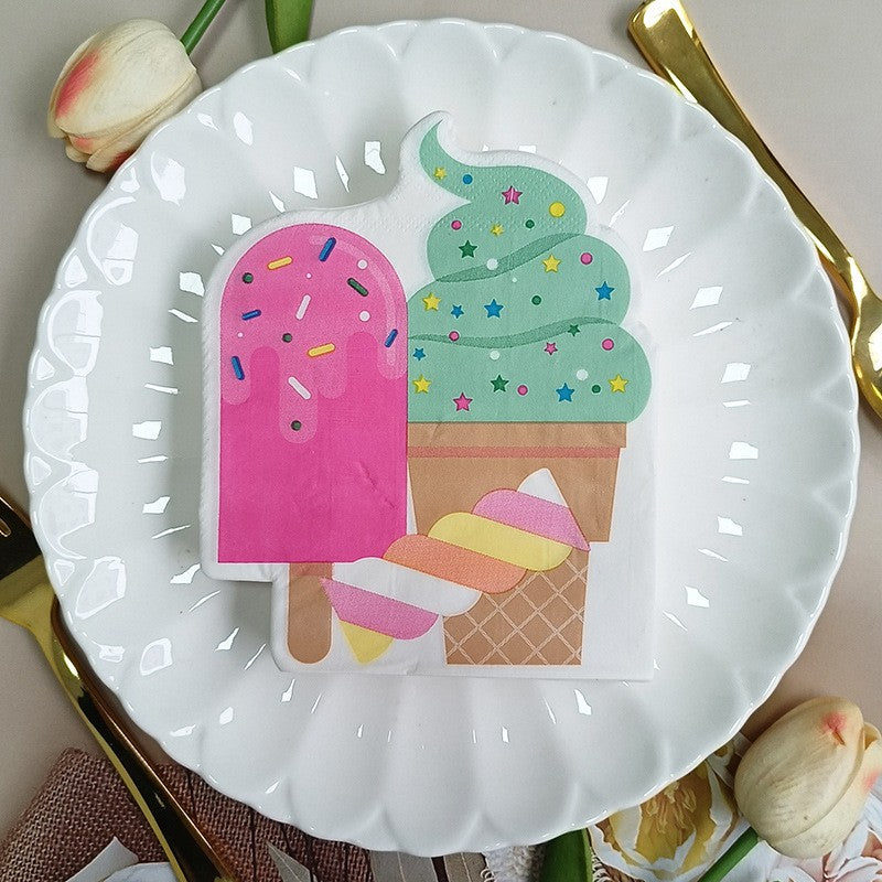 20pcs Hawaiian Tropical Coconut Paper Napkins Disposable Kids Favors For Beach Summer Luau Party