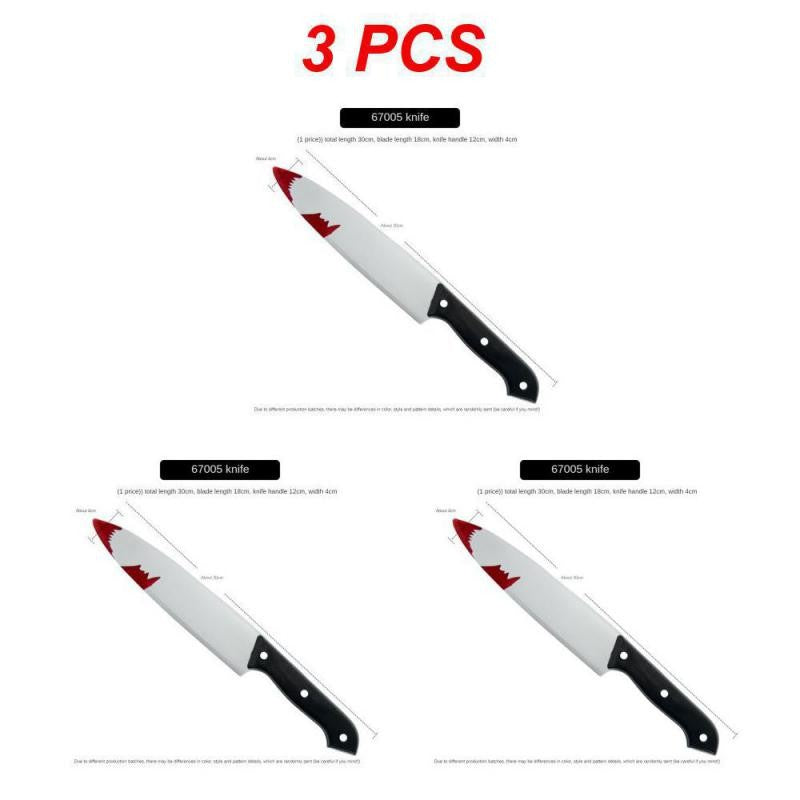 10/5/3/1pcs 30cm Faked Bloody Sharp Knife for Halloween DIY Cosplay Props Decor Simulation Plastic Kitchen Knife halloween Party