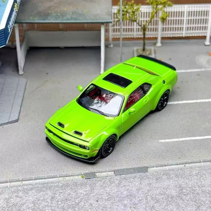 Novo Dodge Challenger Srt Hellcat Carro De Brinquedo Miniatura 1:64 Simulação Liga Abre Capô Presente Para Crianças
