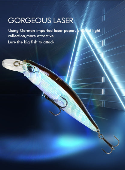 MEREDITH JERK MINNOW 100F 14g Flutuante Wobbler Isca de Pesca 24 Cores Isca Minnow Isca Dura Qualidade Profissional Profundidade0.8-1.0m