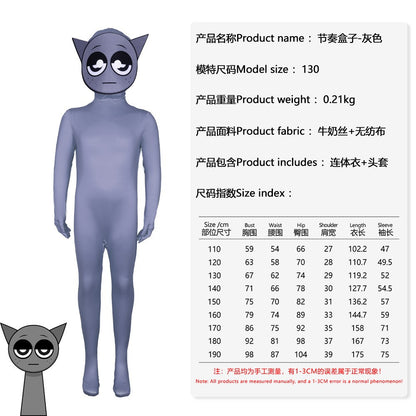 In-Stock Sprunki Incredibox Cosplay Costume - Halloween Stage Performance Bodysuit