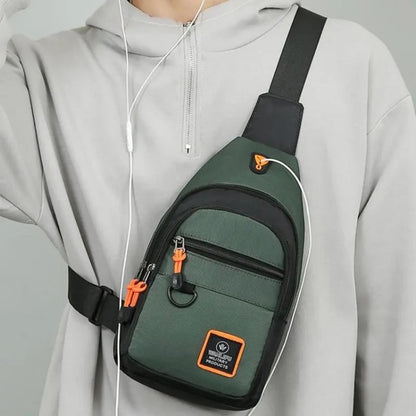 New Men Shoulder Bag Business Chest Multi-Layer Single Crossbody Portable