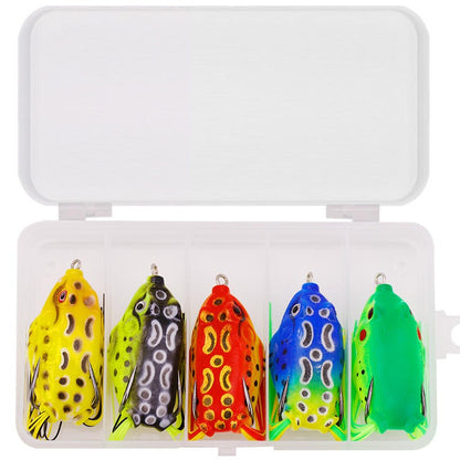 WEIHE 5pcs/15pcs iscas de pesca de sapo combo kit de iscas de pesca macias caixa de equipamento kits de pesca sapos de PVC unidade