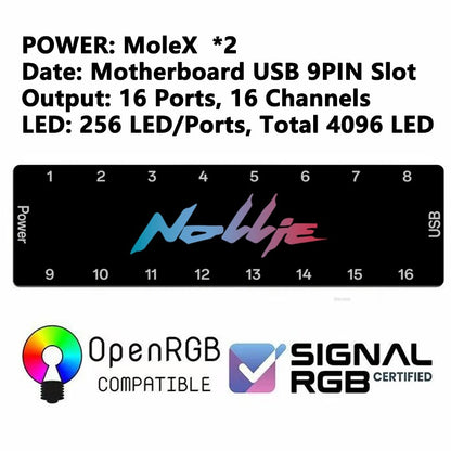 Nollie SignalRGB OpenRGB Universal 5V 3PIN ARGB Asynchronous Controller HUB For Computer PC Case Cooling Fans Light Strip