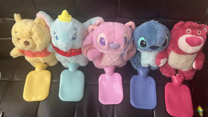 in stock Disney Stitch Angel Lotso Pooh Bear Dumbo Plush Hand Warm Bottle Hot Water Bottles Portable Warm Hand Bag Girl Gift