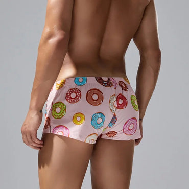 Donut print men's new flat pants cotton comfortable boxers XB240507