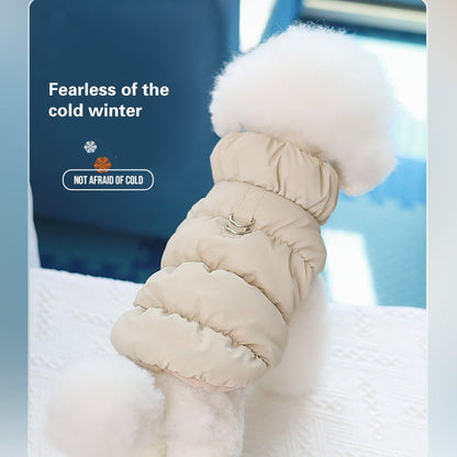 Roupa de cachorro com alças quentes, jaquetas de algodão, jaquetas de duas pernas para animais de estimação, roupas de cachorro de porte médio, roupas de outono-inverno