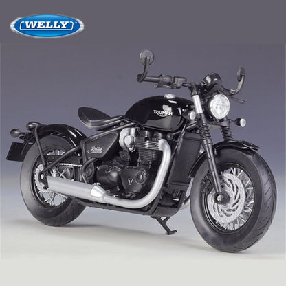 WELLY 1:12 Triumph Bonneville Bobber Miniatura de Liga de Motocicleta de Brinquedo Simulação de Brinquedo de Metal Fundido de Motocicleta para Crianças