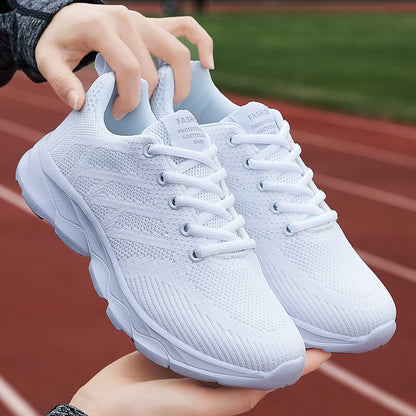 Novos Tênis Femininos Casuais Sapatos da Moda Respiráveis para Caminhada em Malha Sapatos Baixos Femininos 2024 Tenis Feminino Branco Sapatos esportivos femininos