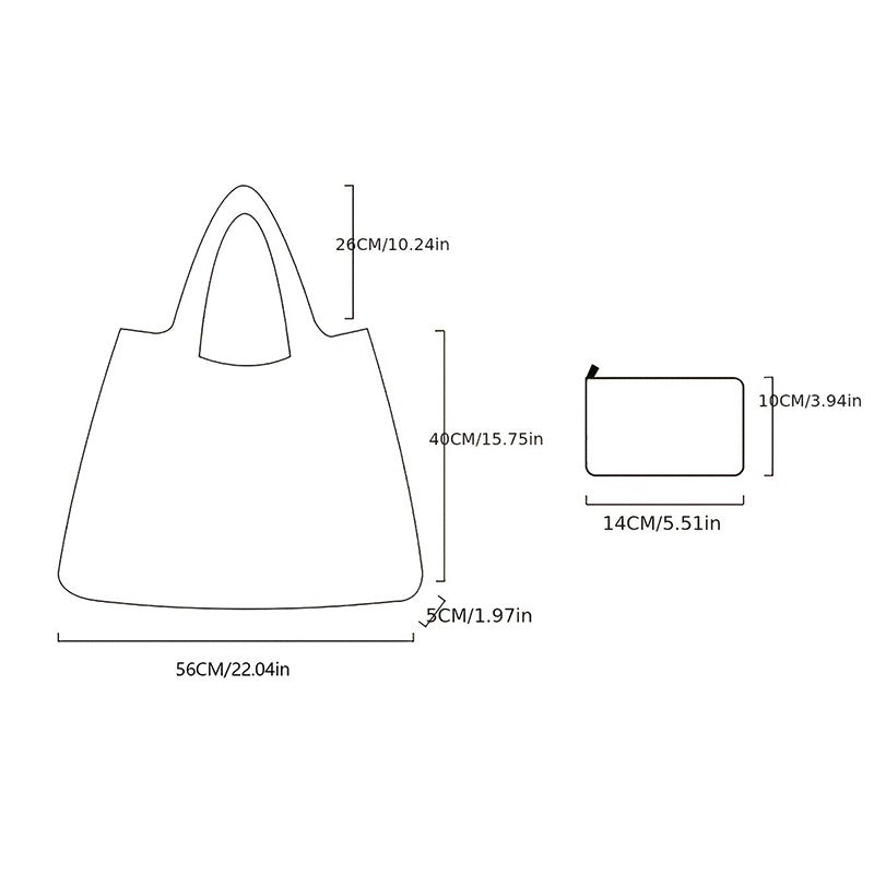 New Fashion Bag Foldable Shopping Bag Reusable Grocery Storage Bag Nylon Portable Shoulder Handbag Travel Tote Bag