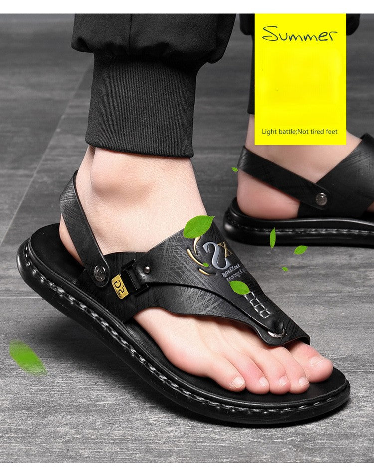 Brand Men's Sandals Summer Soft soled Anti slip Beach Shoes Male  Outdoor comfortable Men slippers Luxury High Quality sandalias
