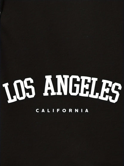 Los Angeles' Print Men's Loose Large Drawstring Casual Minimalist Shorts  Streettshirt Individual Casual Clothes