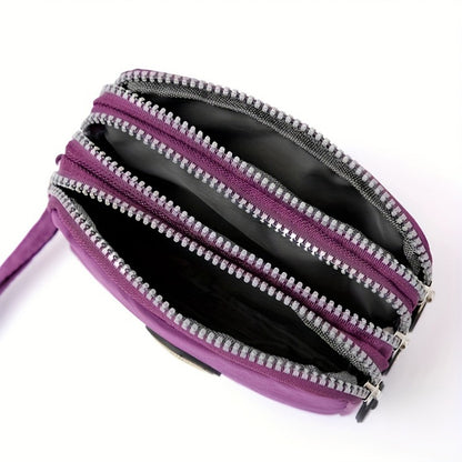 New long women's clutch, three-layer zipper, large-capacity coin purse