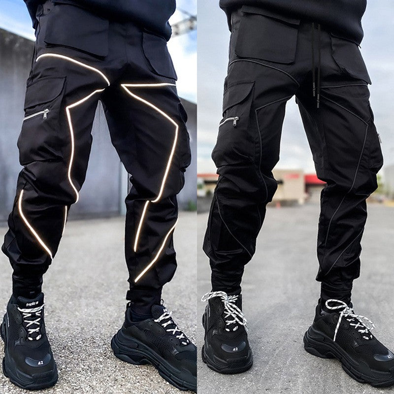 Men's Reflective Cargo Pants 2025 New Hip Hop Casual Joggers Trousers Multi-Pocket Men Sweatpants Streetwear Sports Pant M-3XL