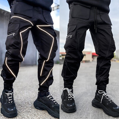 Men's Reflective Cargo Pants 2025 New Hip Hop Casual Joggers Trousers Multi-Pocket Men Sweatpants Streetwear Sports Pant M-3XL